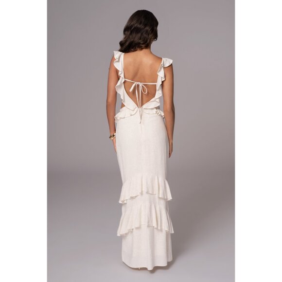 JLuxLabel Natural Sunshine Ruffle Linen Dress - Picture 5 of 9